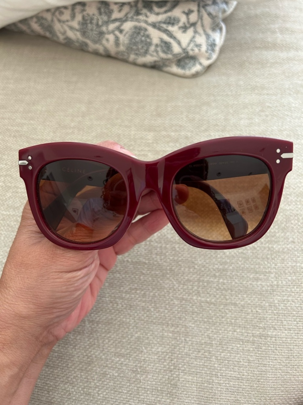 Celine Wine Red Cat-Eye Sunglasses